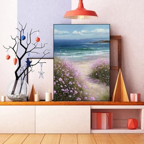 Beach Wildflower Diamond Art Kits for Adults Diamond Painting Kits ﻿
