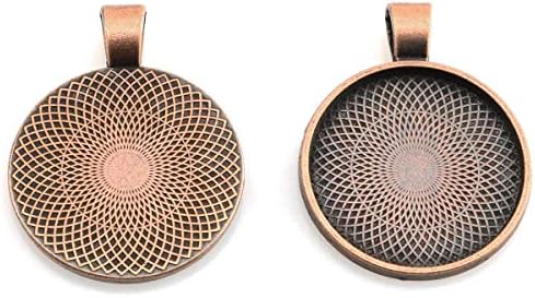 25pcs Round Bezel Pendant Trays Setting Cabochon Blank Base for DIY Crafting Photo Jewelry Findings Making Accessories 25mm