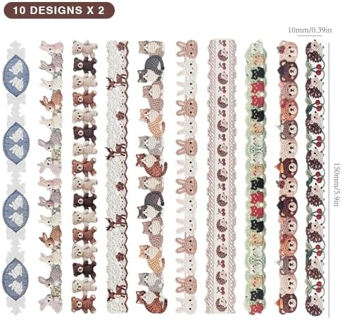 20Pcs Vintage Stickers,Aesthetic Long Strip Paper Border Decorative Sticker for Adult Card Making Letters Planner Scrapbooking Journaling Junk Journal Water Bottles Art Craft,Knitting Cute Pet