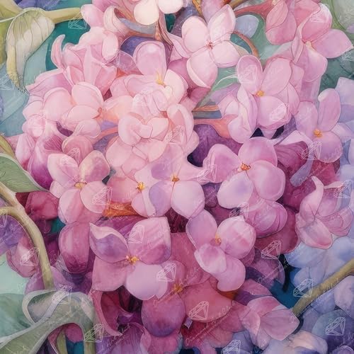 DIAMOND ART CLUB Pink Hydrangea Diamond Art Kits for Adults