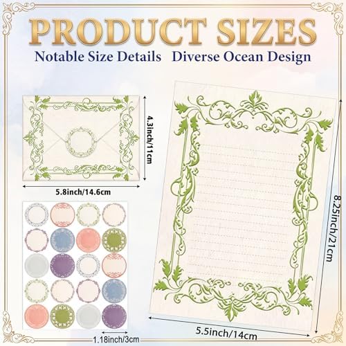 TaoBary 160 Pcs Vintage Lace Frame Stationery Paper and Envelopes Set