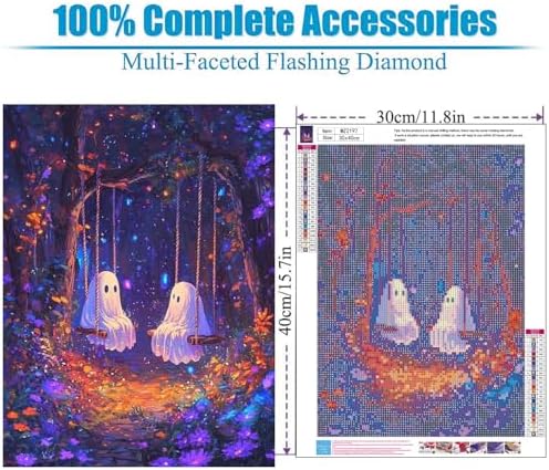 Diamond Art Kits for Adults Halloween Ghost Diamond Painting Kit 12x16 in