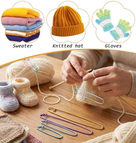 6 Pcs Knitting Stitch Holders, Crochet Tools Aluminum with Secure Lock