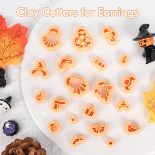 Puocaon Halloween Ghost Polymer Clay Cutters for Jewelry Earring Making