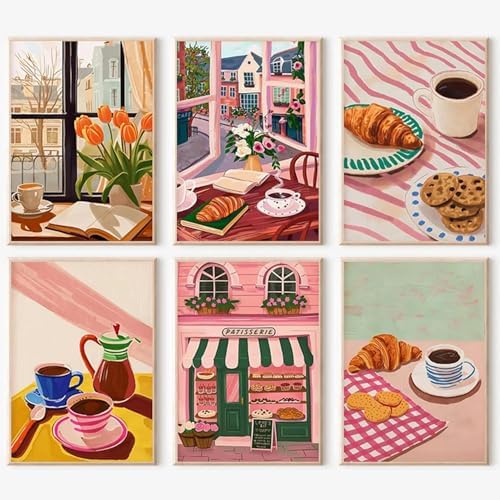 YALKIN 6 Packs Paint by Number Kits for Adults Beginners, DIY Acrylic Painting by Number Kits on Canvas Without Frame, Adults Paint by Number for Home Wall Decor Gifts 25x35CM/9.8x13.8IN
