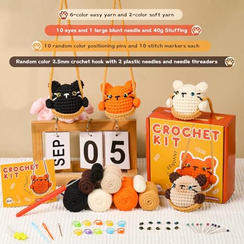Crochet Kit for Beginners Crochet Animal Kit for Decoration Car Hanging