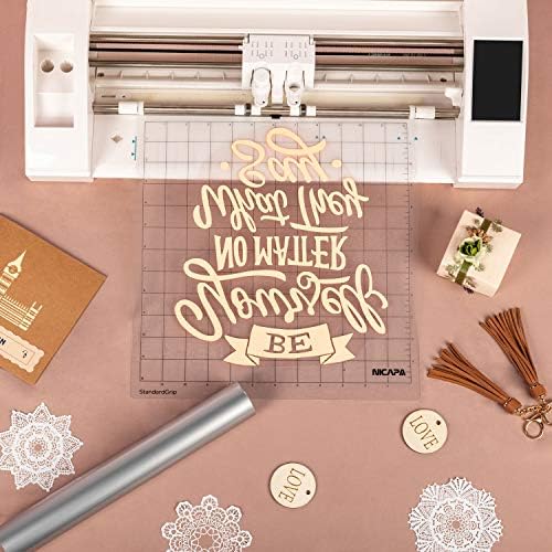 Standard Grip Cutting Mat for Silhouette Cameo 4/3/2/1 (12x12 inch,5 Mats) Standard Adhesive Sticky Quilting Cut Mats Replacement Accessories for Silhouette Cameo