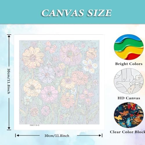AIBOERL Paint by Numbers Kit for Adults Beginner,Flowers,12X16In