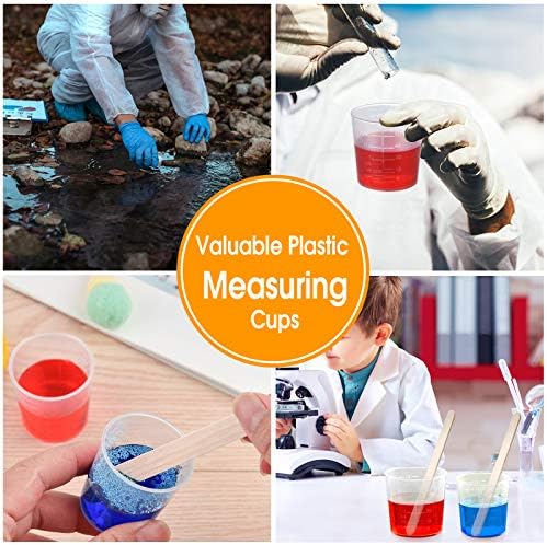 Coopay 50 Pack 60ml/2oz and 30ml/1oz Plastic Graduated Cups Transparent Scale Clear Epoxy Mixing Cup with 50 Pack Wooden Stirring Sticks for Resin, Epoxy, Stain, Mixing Paint