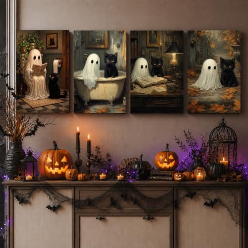 Halloween Paint by Numbers Kit for Adults Framed with Easel, 8x12 in