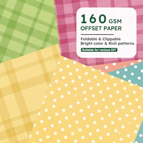 Polka Dots Scrapbooking Paper Pad - 24 Sheets 6in Cute Colorful Aesthetic Decorative for Origami Decoupage Journals Wrapping Folded Material Gift Cardstocks DIY Crafts Photo Album