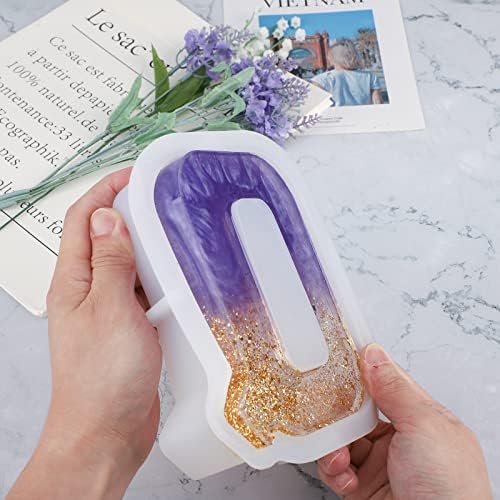 Gartful 7 Inch Large Letter Molds for Resin, 3D Q Capital Alphabet Epoxy Resin Mold, A to Z Thick Resin Letter Molds for Making Letters, Word Sign Art, DIY Crafts, Making Cake, Party Home Decor
