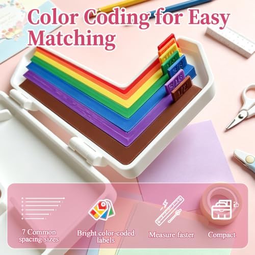 FOWSRHRG Paper Crafting Alignment Guide Set, 7 Pcs Paper Crafting Alignment Guides with Case Tweezer Craft Knife, Color-Coded Tools, Precision Layering Matting Spacers for Scrapbooking DIY Crafts