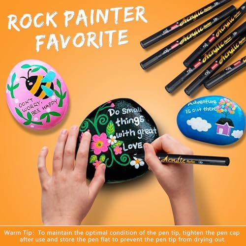 Acrylic Paint Pens Markers, 6 Pc Black Dual Tips Waterproof Paint Markers