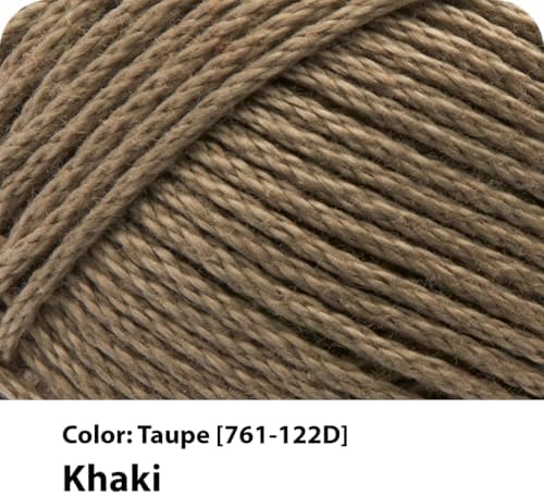 Lion Brand 24/7 Cotton Yarn, Yarn for Knitting, Crocheting, and Crafts, Taupe, 3 Pack