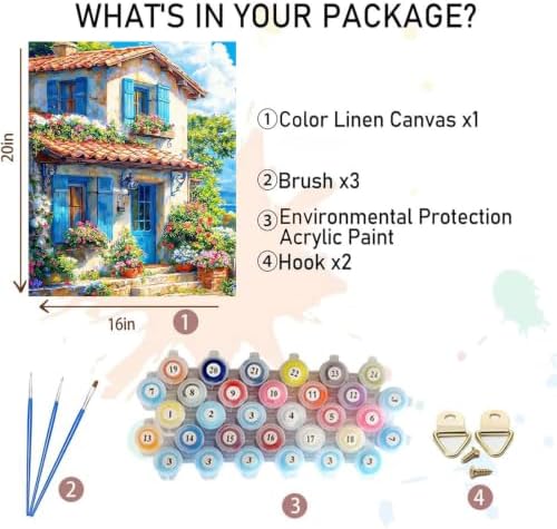 Paint by Numbers for Adults House - Seaside Paint by Number on Canvas
