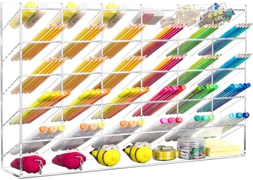 BEYGORM Acrylic Vertical Marker Organizer for 375 Markers, Desk Orgaizer