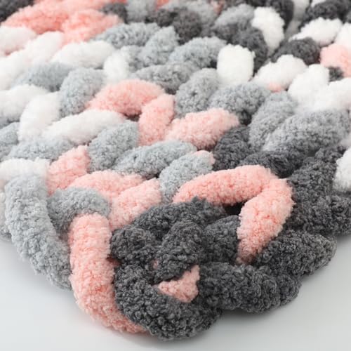 Chunky Yarn for Hand Knitting, No7 Thick Yarn, 250Grams 32Yards, Pack of 4, Perfect for Knitters and Crafters (Kitten)