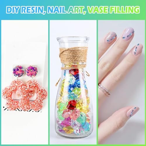 Matio 12 Colors Crushed Glass Irregular Glitter, 4.23oz/ 120g Glitter