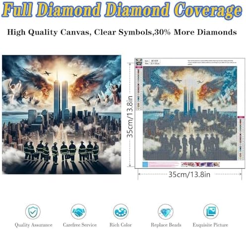 Dugsmgd Firefighter Diamond Art Kits for Adults, Diamond Painting 14X14 in