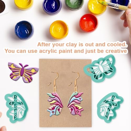 beinkmake 22Pcs Butterfly Polymer Clay Cutters Boho Clay Earrings Cutters