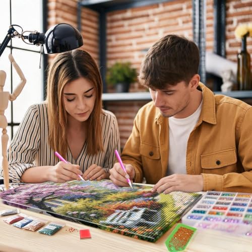 JOOZ 5D Landscape Diamond Painting Kits for Adults with Frame, 8x12 Inch