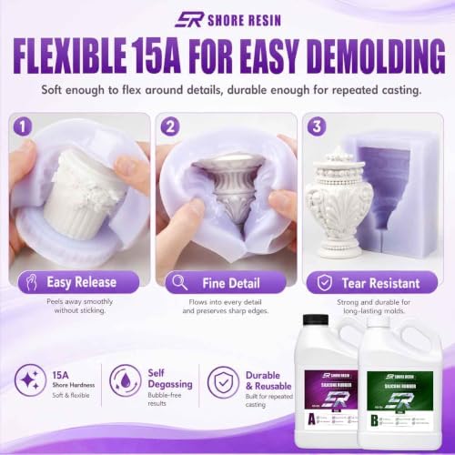 Silicone Mold Making Kit 130 oz, 15A Platinum Silicone Rubber