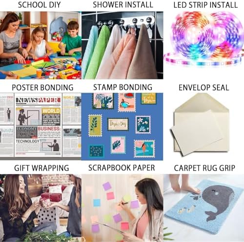 P7yaumy 300LSE Double Sided Tape 0.39in x 36ft, Removable Heavy Duty Tape | Double Sided Mounting Tape For Scrapbook, Transparent Adhesive Sticky Tape For Picture Hanging Strips, LED Strips, Art Craft