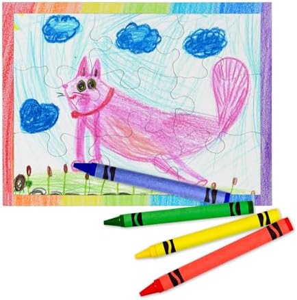 Hygloss 12 Blank Jigsaw Puzzles– 4 x 5.5 Inch, 9 Pieces Each – DYI Party Invites, Perfect for Decorating, Kids' Activities, Arts & Crafts or Party Favors - Puzzle Pieces to Draw On for Crafts