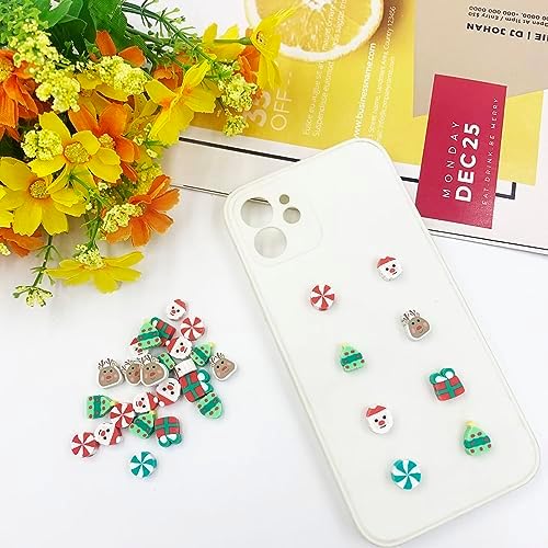 100 Pcs Christmas Handmade Polymer Clay Beads, 10mm Polymer Clay Spacer Beads for Women Jewelry Making DIY Charms Bracelet Necklace Hair Clip Accessories Handmade Craft