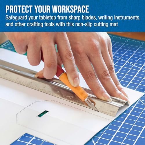 U.S. Art Supply 12"x18" Self-Healing Cutting Mat 5-Ply (2 Pack) Pink/Blue