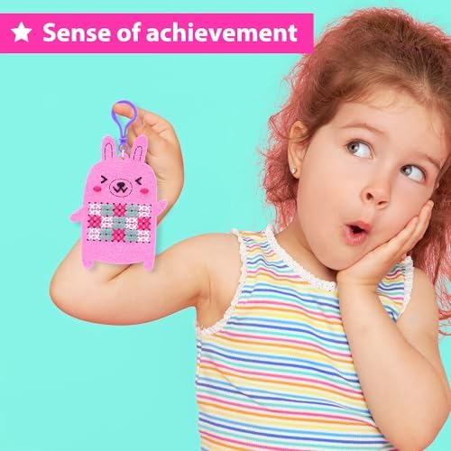 KRAFUN Animal Cross Stitch Keyring Kit for Kids Ages 7-13