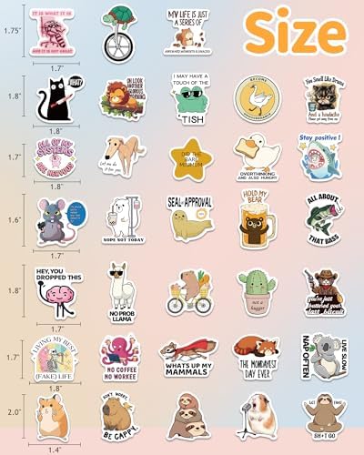 300 Pcs Funny Stickers for Adults, Sticker Pack for Water Bottle Laptop | Scrapbook Planner Journal Stickers Supplies, Waterproof Vinyl Meme Sticker, Gifts for Men Women, Hard Hat Bumper Decal
