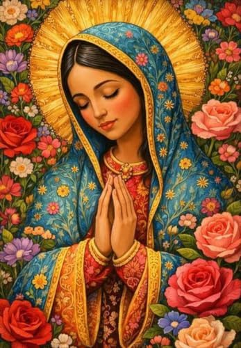 ARPADAMO Virgin Mary Rose Diamond Art Kit for Adult Diamond Painting12x16in