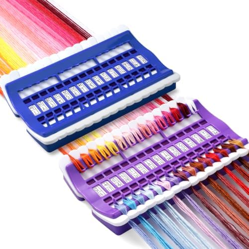 LOKUNN Embroidery Floss Organizer 30 Positions 2 Pcs Thread Organizers
