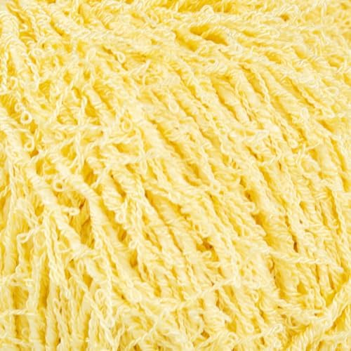 Makromecity Bubble Scrubby Yarn - 100% Premium Polyester Yarn for Crocheting and Knitting - 3.5 Oz (100g), 98 Yds (90m) - Ideal for Dishcloths, Crafting & Bath Washcloths (Light Yellow, 1 Skein)