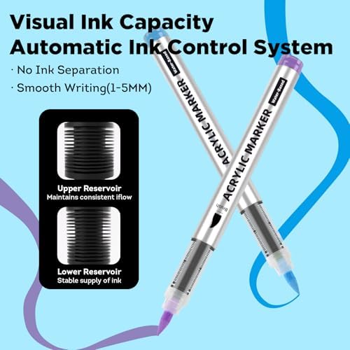 colpart 168 Colors Acrylic Paint Markers, Soft Brush Tip Paint Pens