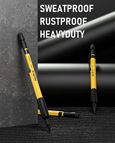 Nicpro 3 PCS 1.3 mm Mechanical Pencil Set with 48 Lead Refills, 3 Eraser