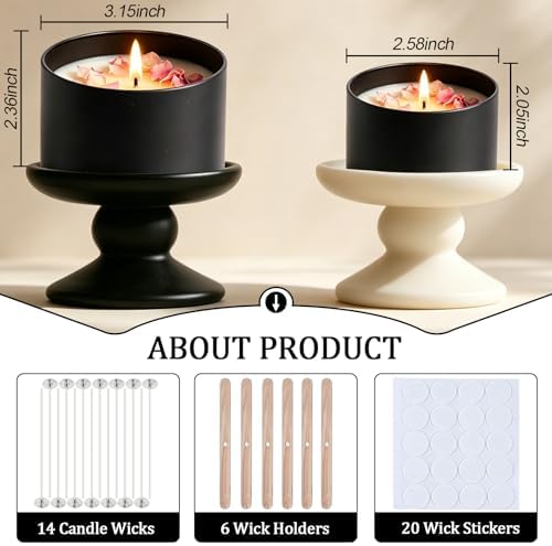 Candle Jars for Making Candles, Candle Jars 4oz with Lids, Metal Empty Candle Tins, Candle Containers for Making Candles, Tins with Wood-Grain Lids, Candle Making Jars (Black Woodgrain, 4oz-6pcs)