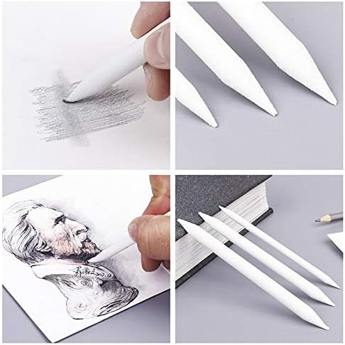 21 Pieces Blending Stumps and Tortillions Set Art Blenders with Sandpaper Pencil Sharpener Pencil Extension Tool Kneaded Eraser Sketching Drawing Blending Tools for Artist Students Shading Portrait