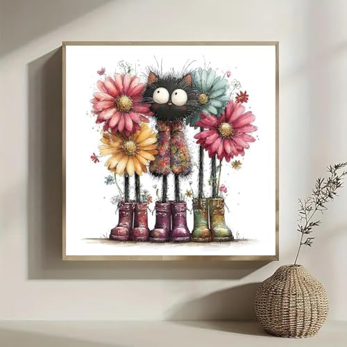 Lophomie Diamond Art Kits for Adults, 5D Cat Diamond Painting Kits 14x14 in