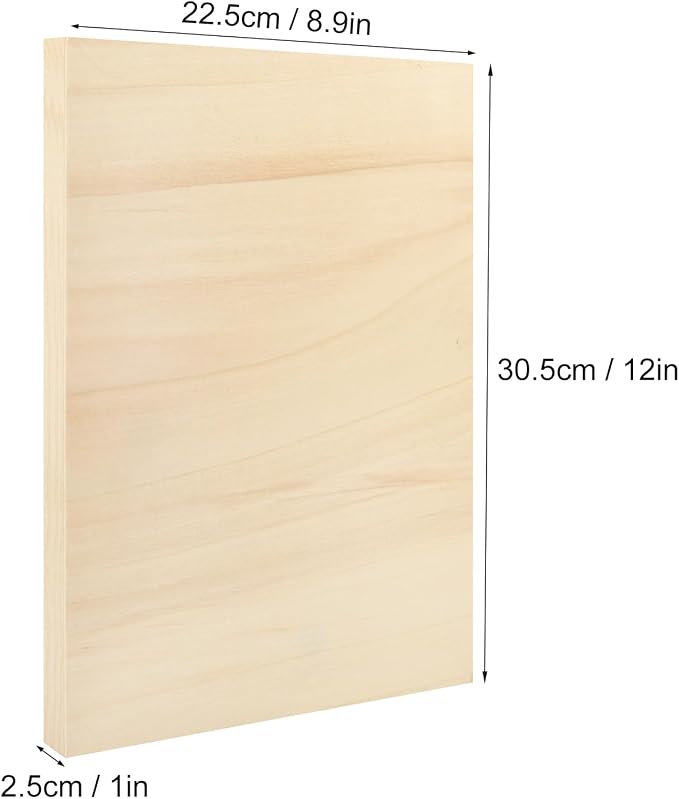 GNIEMCKIN 14 Pack Wooden Canvas Boards for Painting, 9 x 12 Inch Wood Canvas for Art Projects, Cradled Artist Panels for Oil, Acrylic, Encaustic, Wood Burning, Pouring and More