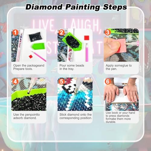 AIBOERL Halloween Diamond Art Kits for Adults，Diamond Painting Wall Decor | Round Drill Ghost Bathroom Diamond Painting for Beginners DIY Rhinestone 5D Diamond dots(Gemstone Craft)Wall Art Gift 16x12IN