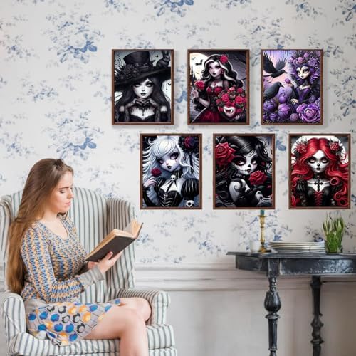6-Pack Halloween Diamond Art Kits for Adults, Diamond Painting 12x16 Inch