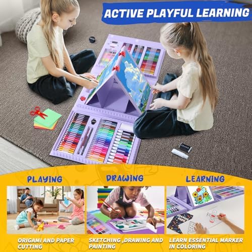 All in One Art Supplies Include Drawing Kit, Origami & Paper-Cutting Crafts