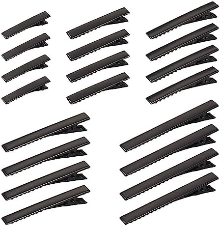 100Pcs Black Alligator Hair Clips 5 Sizes Metal Barrette Hair Clips Single Prong Hairpins for Bows Hair Accessories Making, 35/46/56/65/77mm