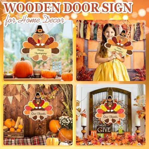 Large Size 12" Wooden Turkey Ornaments to Paint, Thanksgiving DIY Blank Unfinished Wreaths Front Door Sign Decorations Autumn Harvest Autumn Harvest Door Hanging Sign Plaquex Halloween 3PCS