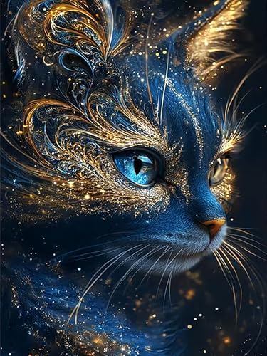 APTDYIGL 5D Black Cat Diamond Painting Kits for Adults Beginner 12X16inch