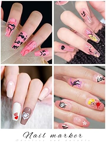 Kalolary Nail Art Pens Set 6 Color 3D Nail Art Makers