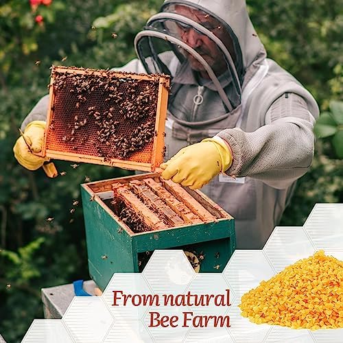 MicCai Yellow Natural Beeswax Pellets 5LB, Organic Beeswax, Beeswax for Candle Making, Body, Skin Care DIY, Lip Balm, Soap and Lotion Making Supplies